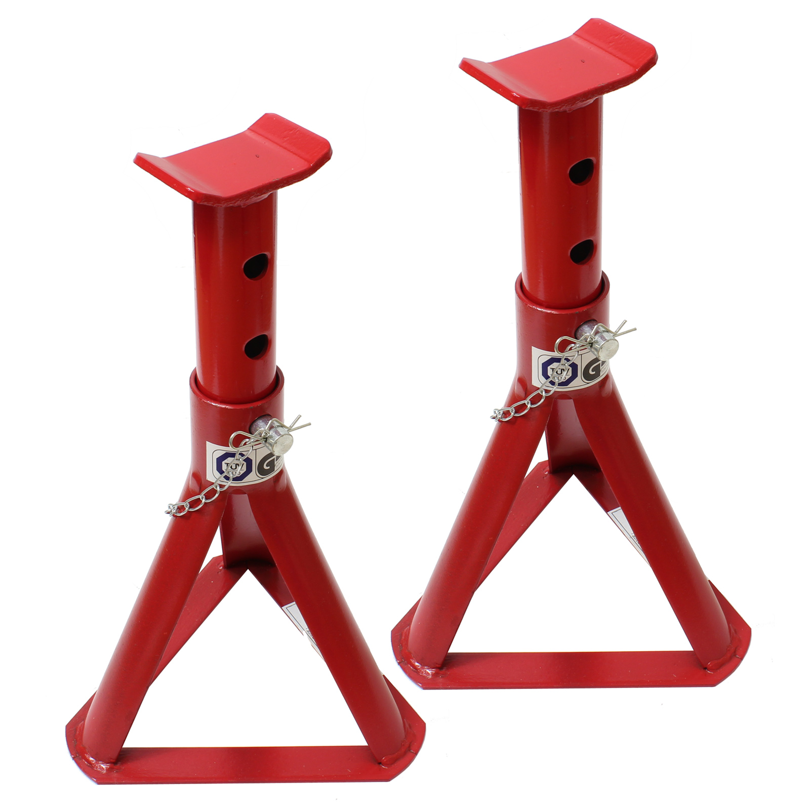 Heavy Duty Red 2 Ton/2T Fixed Base Car/Garage Axle/Jack Stands Pair/Set of Two