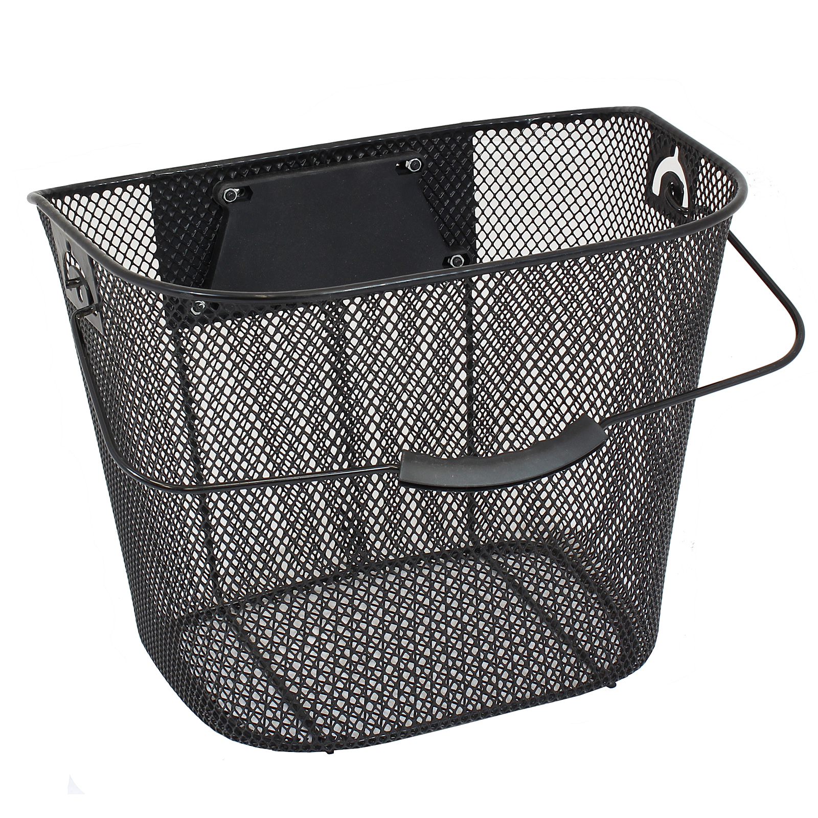 Black Steel Mesh Bicycle Basket With Handle Lightweight Universal Bike 