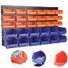 View Item 30pce Blue & Orange Plastic Wall Mount Storage Bin Kit