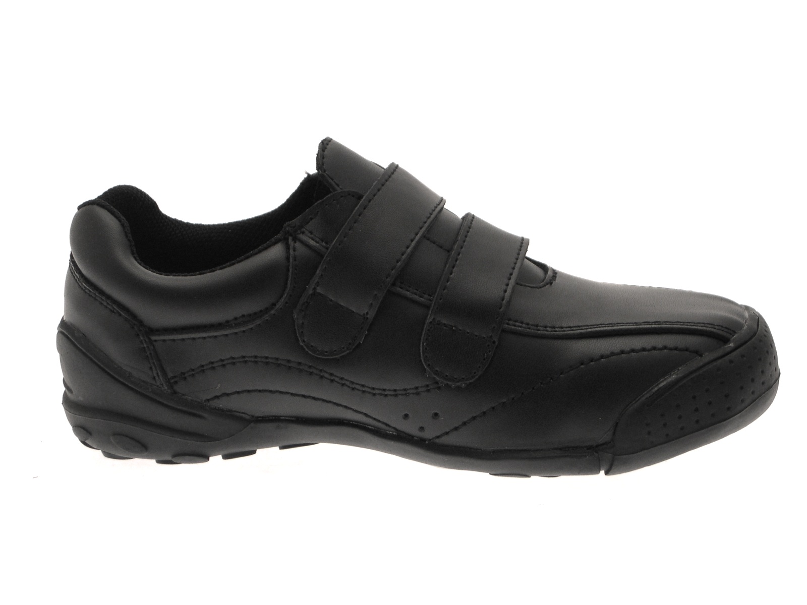 Kids Boys Black Leather School Shoes Flat Slip On Formal Sports Trainers Size eBay