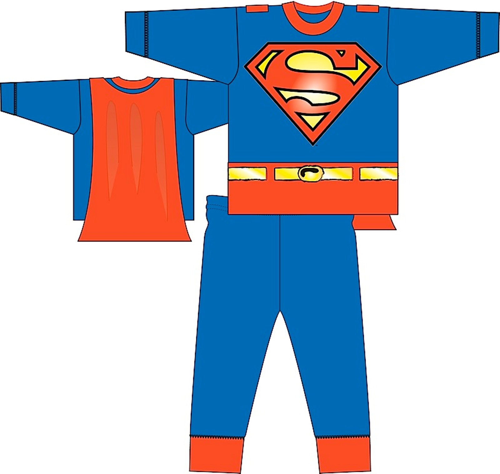 Pyjamas Pjs Size UK 2-8 Years Kids Boys Superman Fancy Dress Up Play Costume