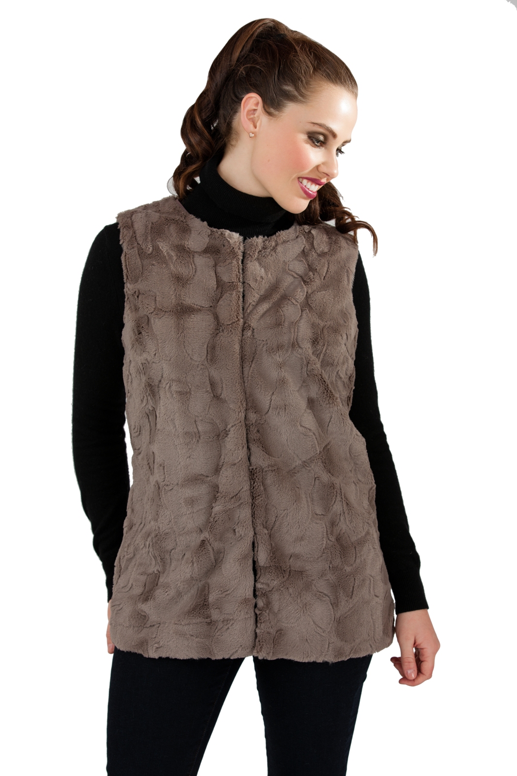 Womens Faux FUR Body Warmer Waistcoat Gilet Sleeveless Jacket Ladies Size 8 16 eBay