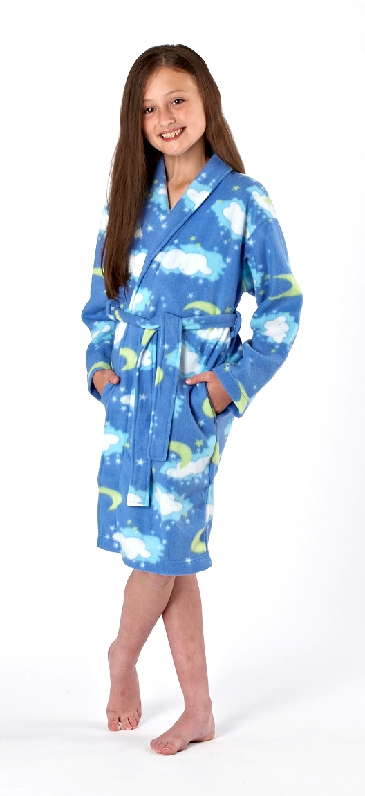 Kids Girls Fleece Bath Robe Dressing Gown Housecoat Childrens Xmas Gift