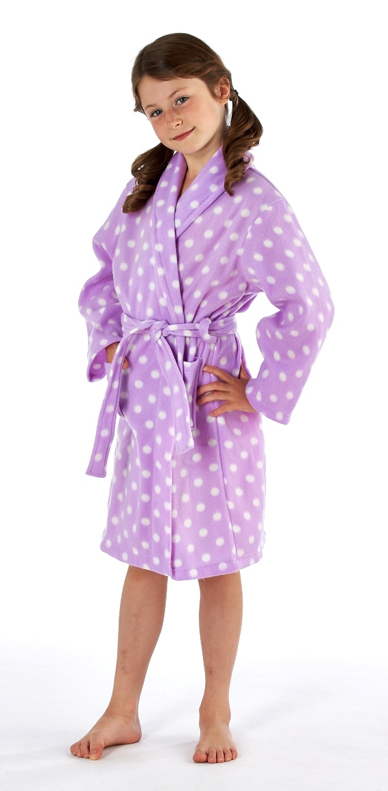 Kids Girls Fleece Bath Robe Dressing Gown Housecoat Childrens Xmas Gift
