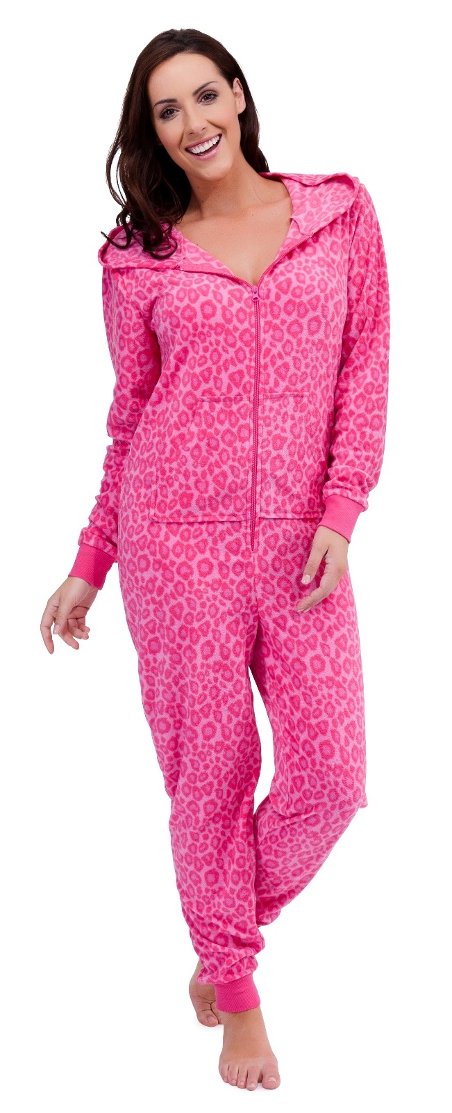Womens Hooded Onesies All In Ones Jumpsuits Pyjamas Ladies Girls Size