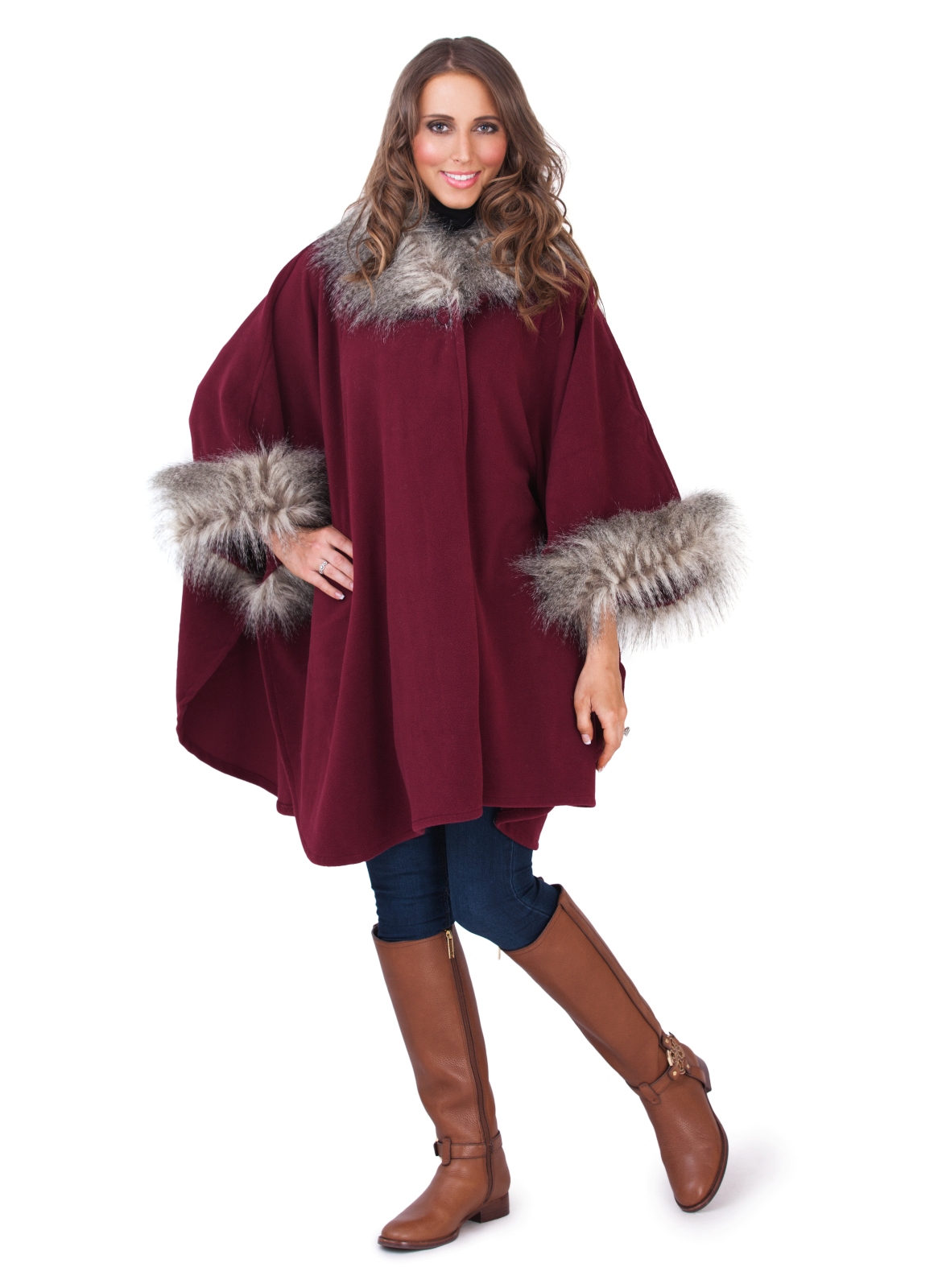 WOMENS LADIES FUR COLLAR SHAWL THROW CAPE COAT WRAP WINTER WARM LADIES ONE SIZE eBay