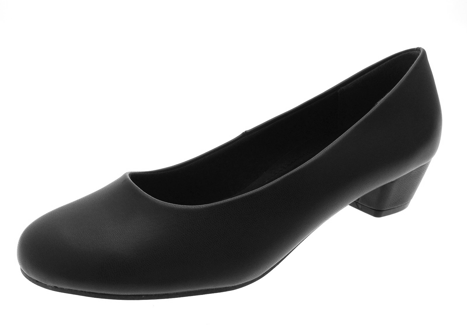 Womens Low Block Heels Comfort Work Office Loafer Court Shoes Ladies