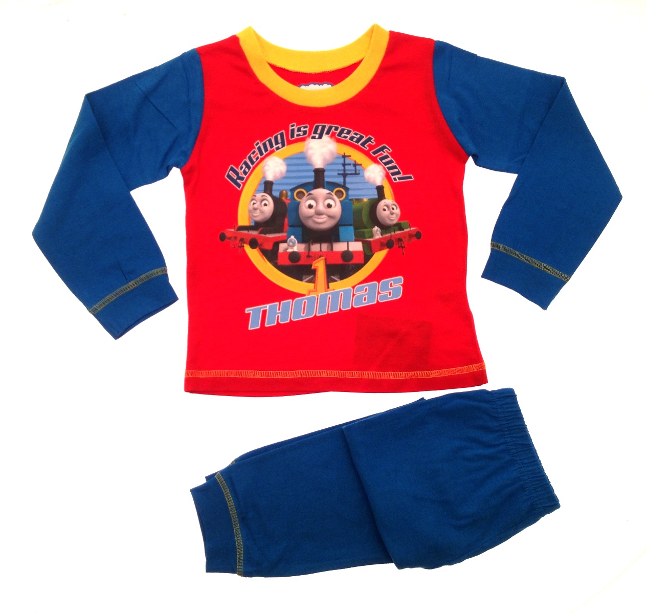 Thomas The Tank Engine Pyjamas Boys Long Train Pjs 2 Piece Set Kids