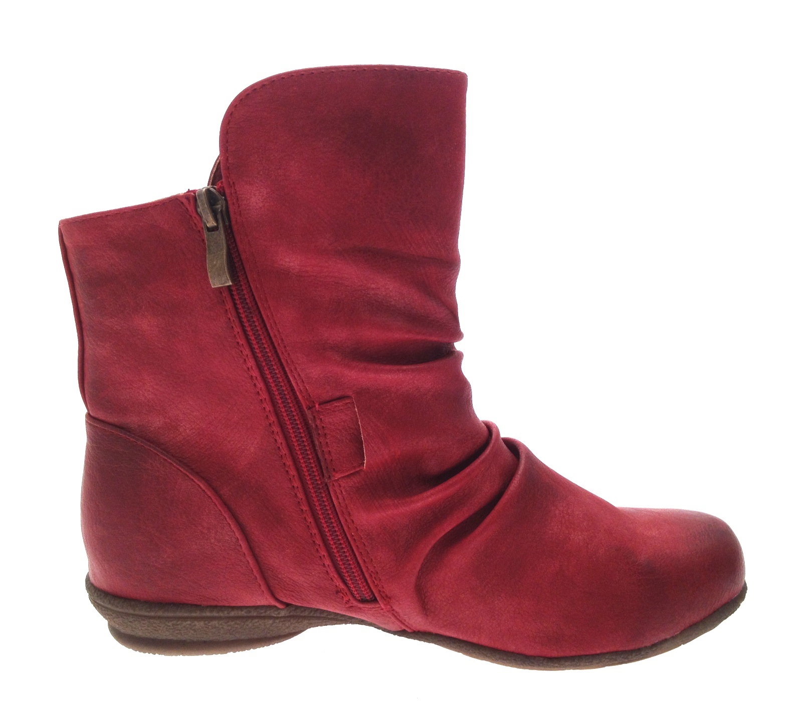 ruched leather ankle boots