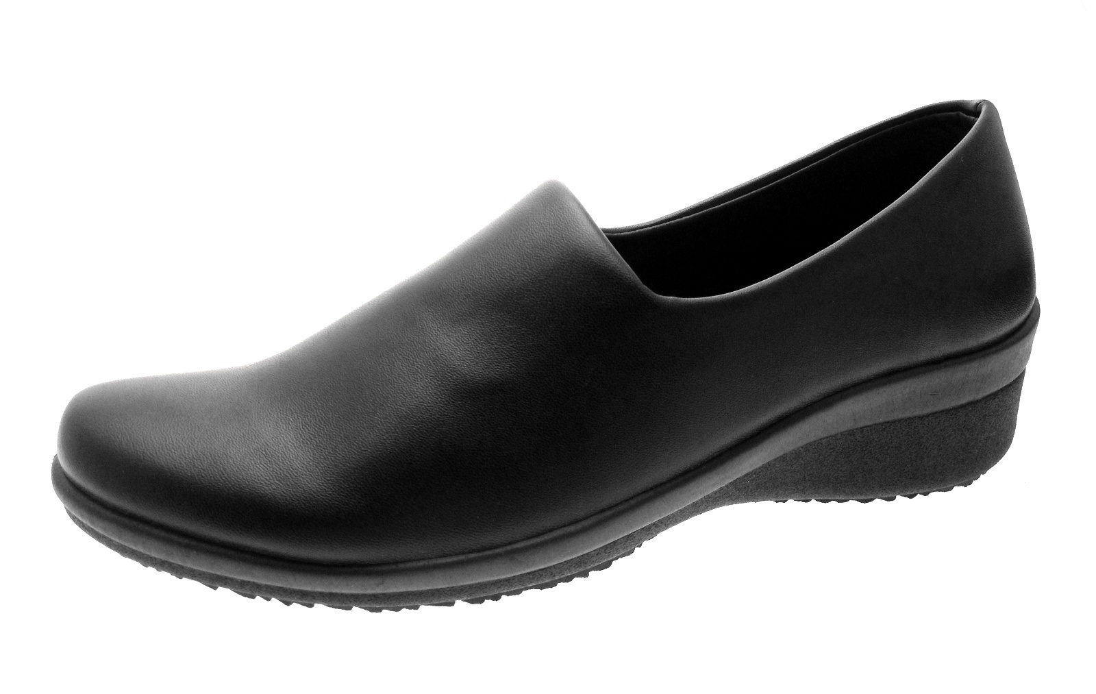 Womens Low Wedges Flexi Stretch Comfort Work Loafers Slip On Shoes
