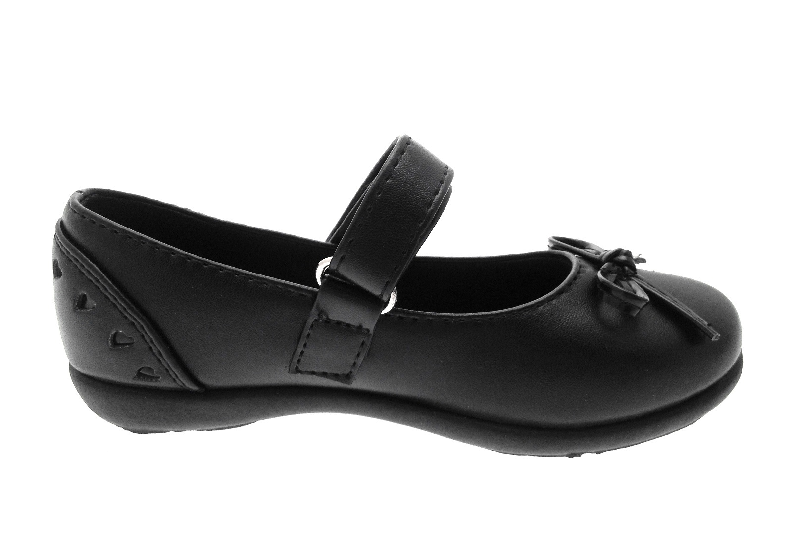 Chatterbox Girls Kids Black School Shoes Faux Leather Mary ...