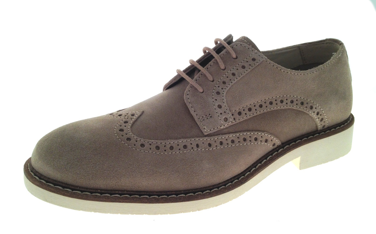 brown leather shoes with white sole
