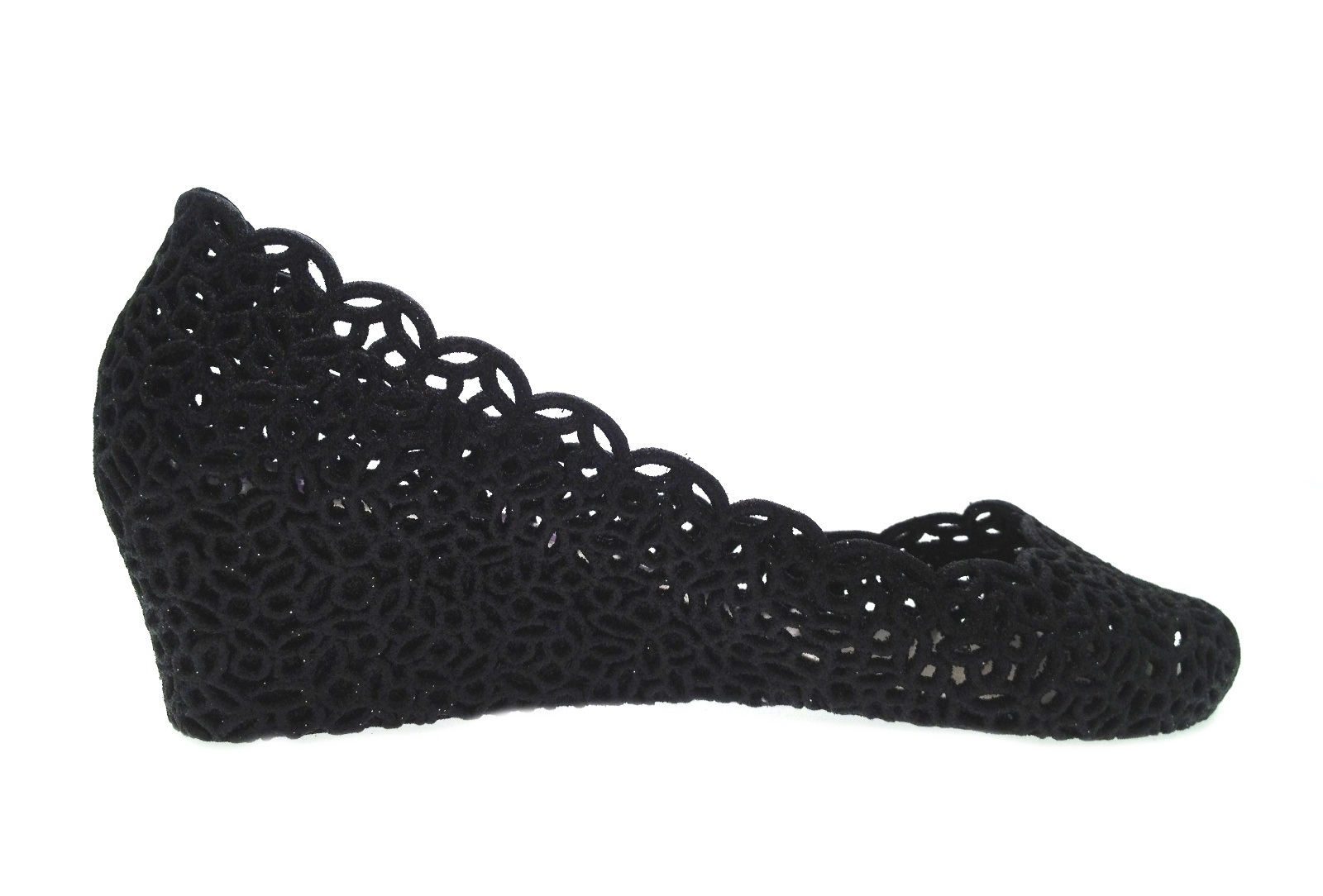 Womens Glitter Wedge Jelly Sandals Peeptoe Jellies Ballet Pumps Ladies