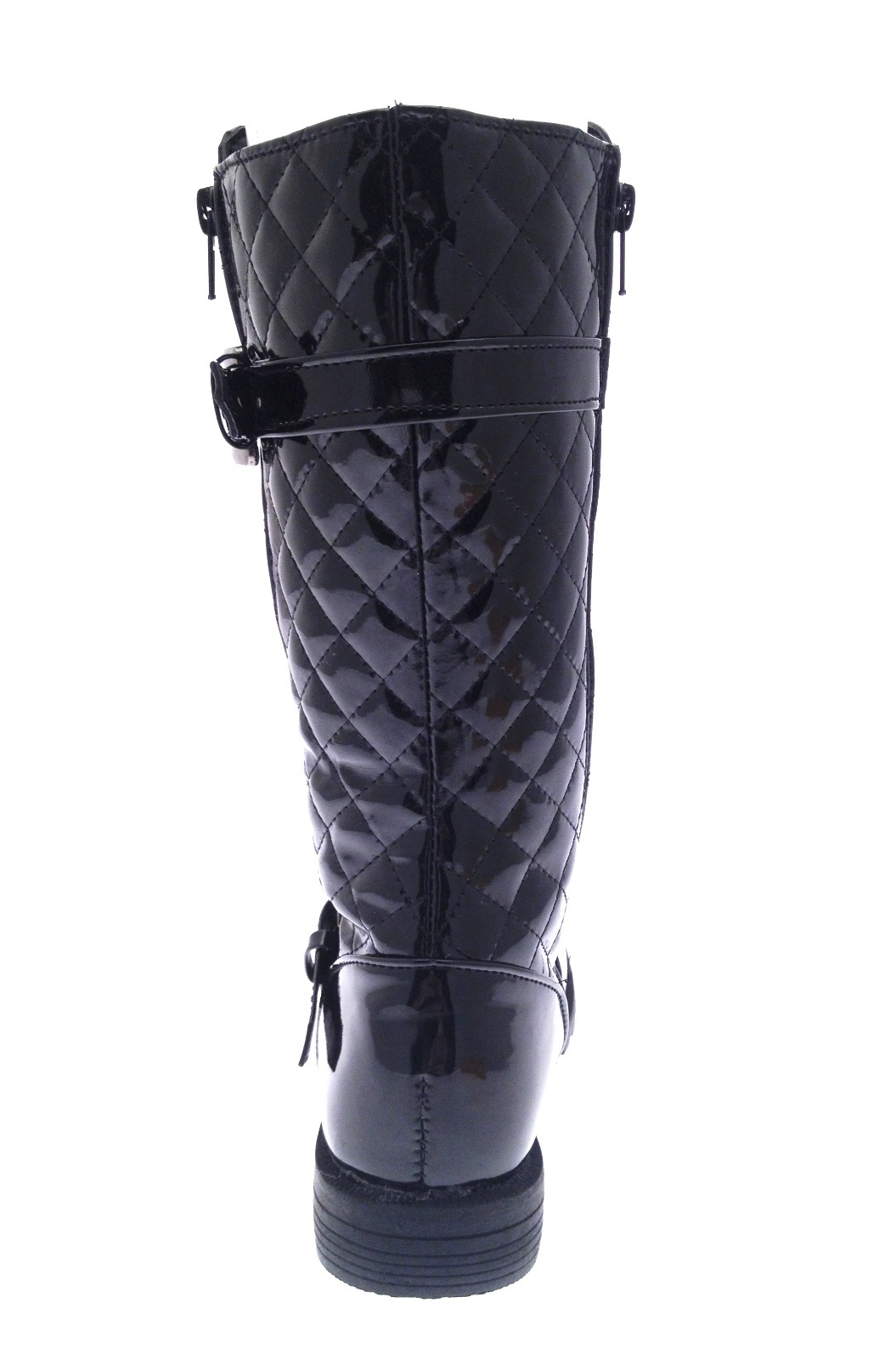 Womens Kids Girls Quilted Knee High Biker Riding Boots Ladies Shoes