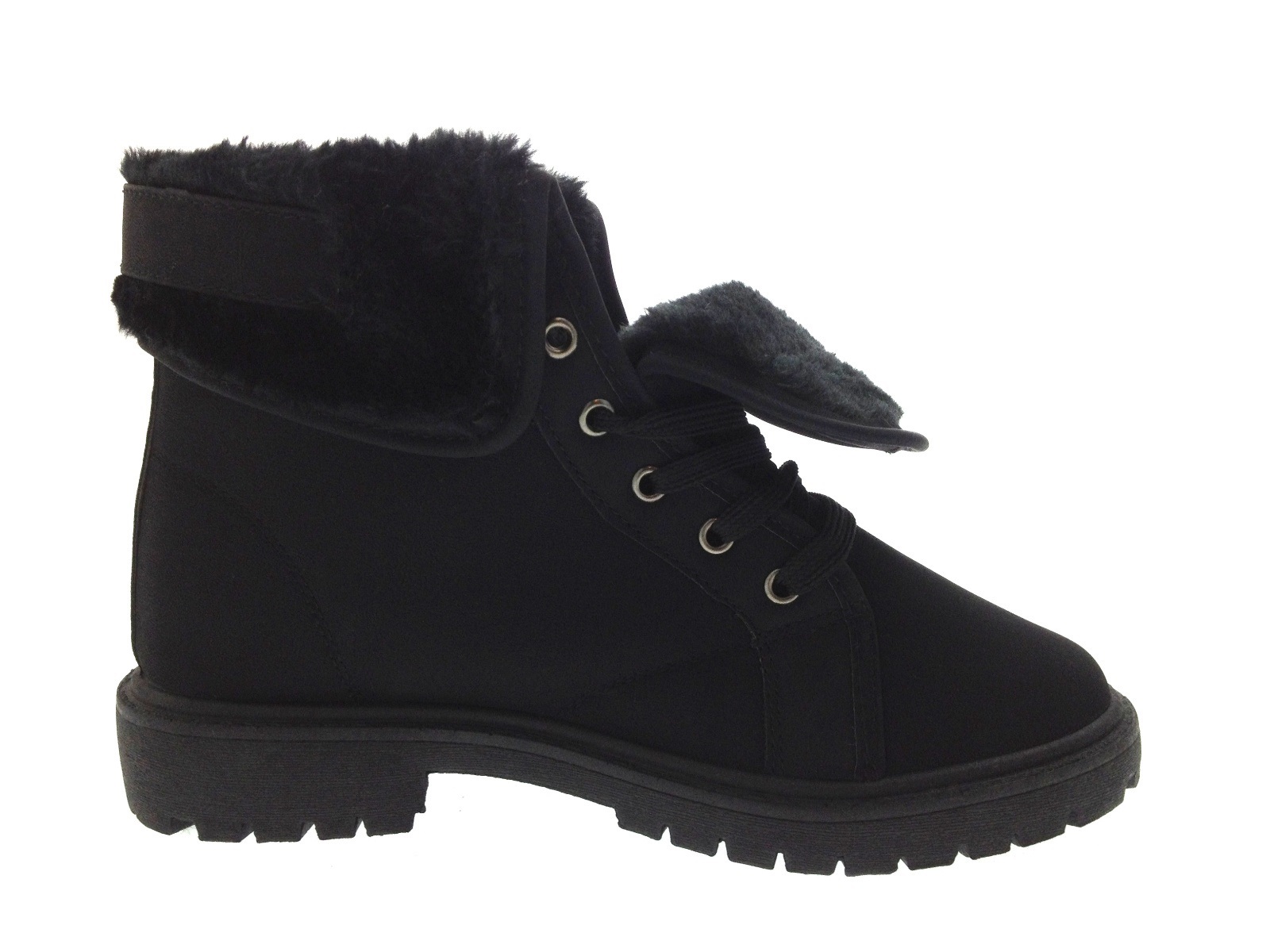 faux fur hiker ankle boots