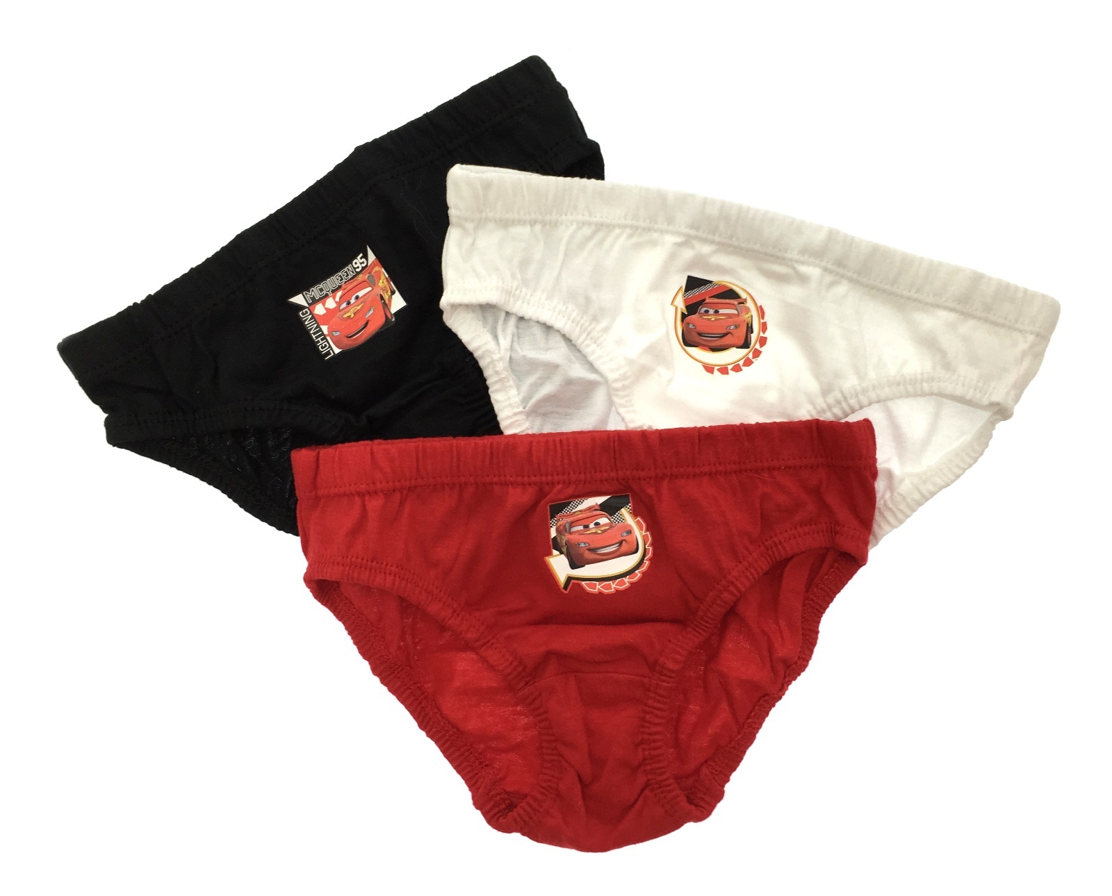 Kids Boys 3 Pack Disney Cars Lightning McQueen Underwear Briefs Size UK