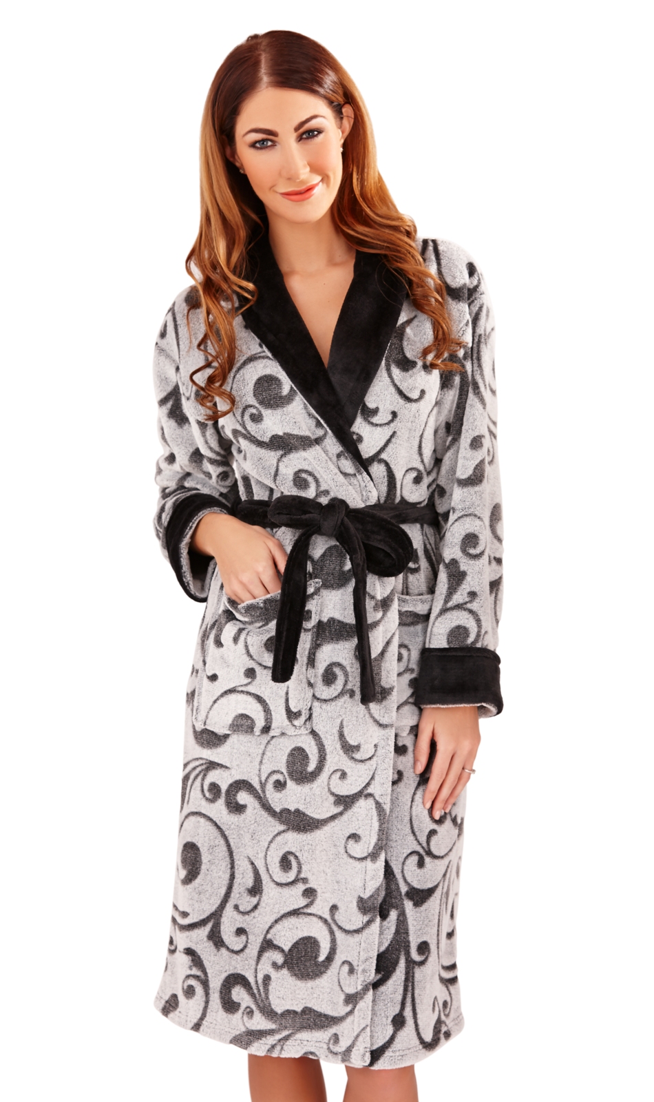 Womens Full Length Dressing Gown Bath Robe Housecoat + Belt Ladies Size