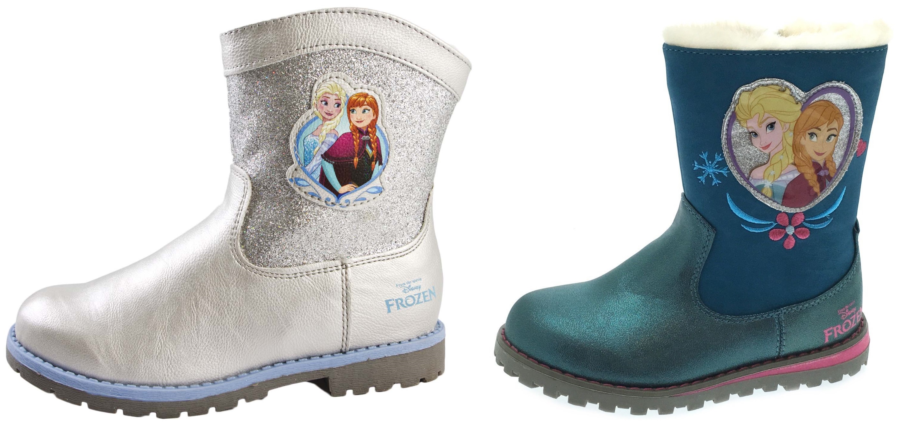 Girls Disney Frozen Warm Winter Boots Faux Fur Trim Snow Shoes Kids Size UK 612