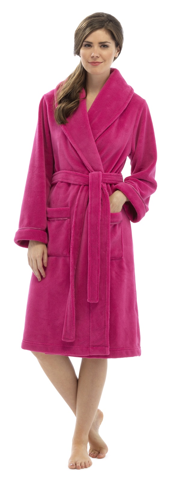 Womens Full Length Dressing Gown Bath Robe Housecoat + Belt Ladies Size