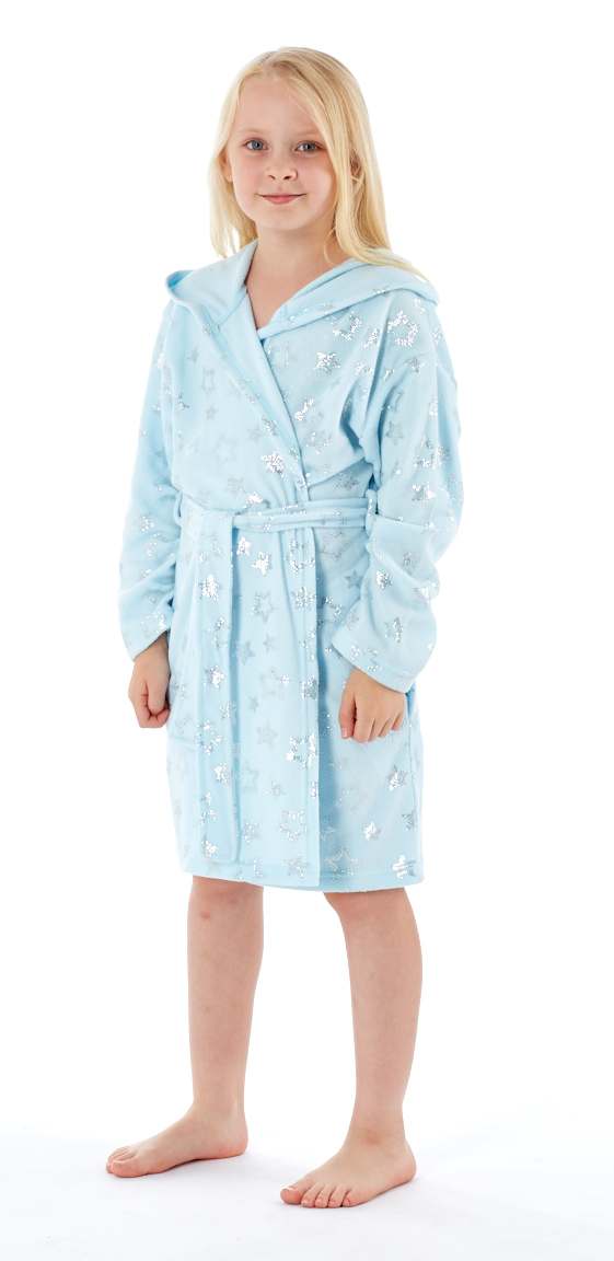 Kids Girls Fleece Dressing Gown Bath Robe Housecoat Childrens Xmas Gift