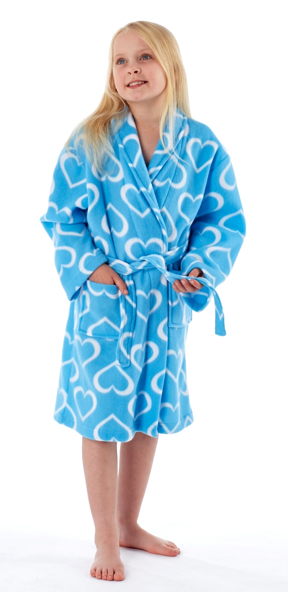 Kids Girls Fleece Dressing Gown Bath Robe Housecoat Childrens Xmas Gift