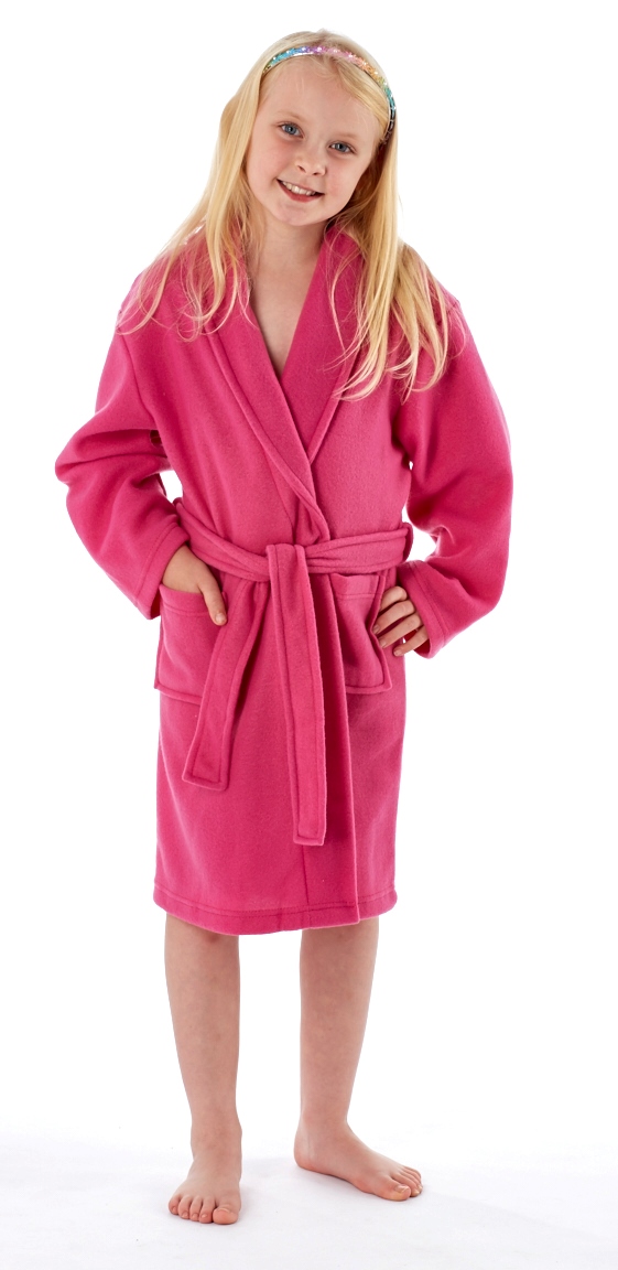 Kids Girls Fleece Dressing Gown Bath Robe Housecoat Childrens Xmas Gift