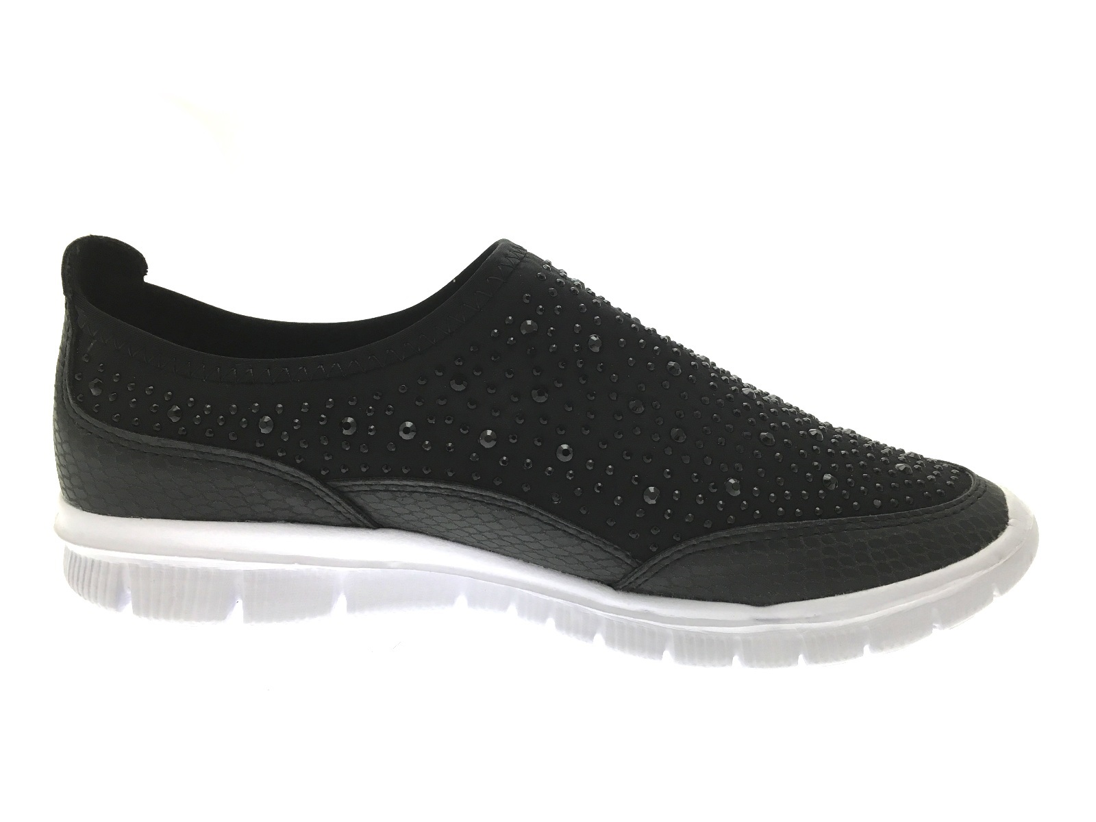 Womens Glitter Trainers Jewel Slip On Pumps Comfort Walking Shoes Ladies eBay