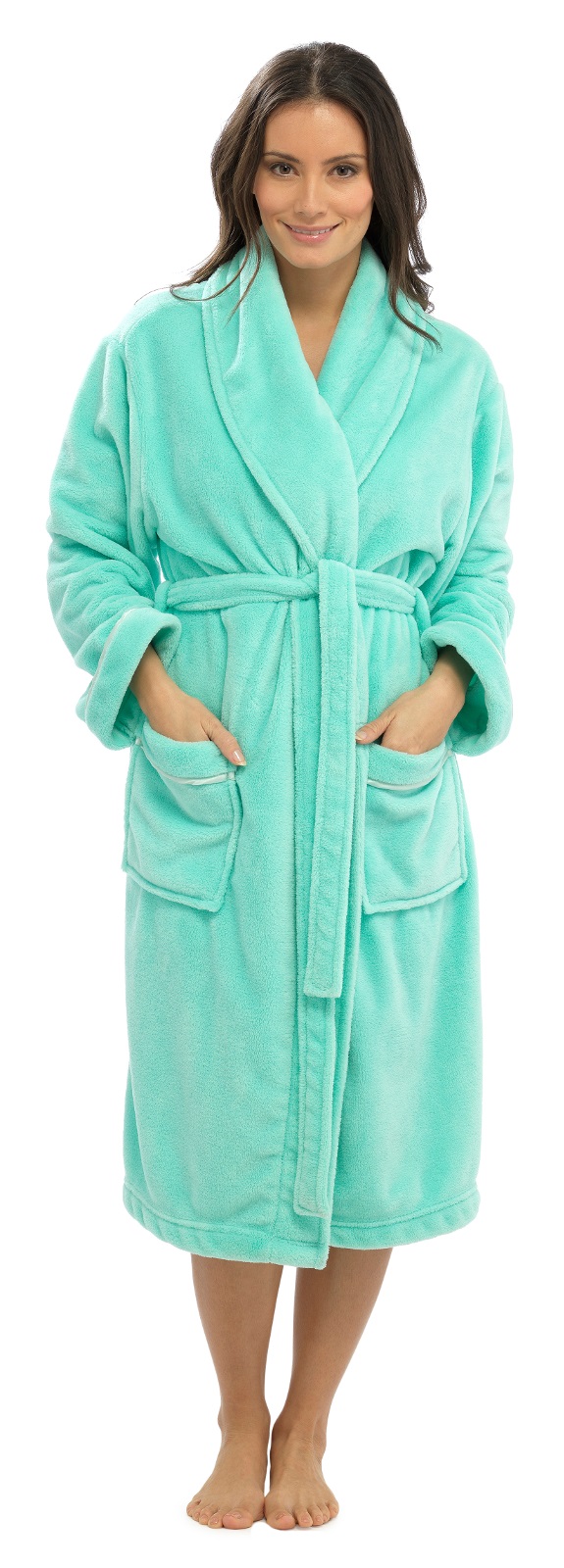Womens Full Length Dressing Gown Bath Robe Housecoat + Belt Ladies Size