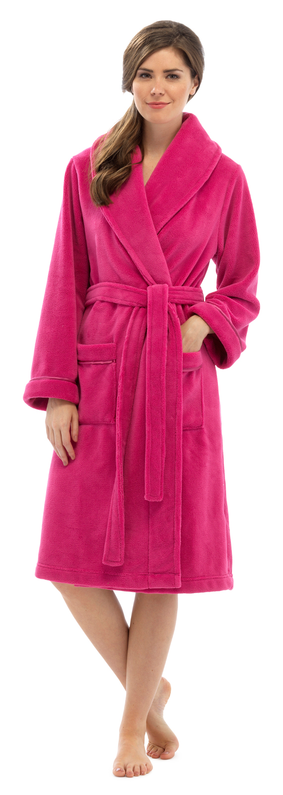 Womens Full Length Dressing Gown Bath Robe Housecoat + Belt Ladies Size