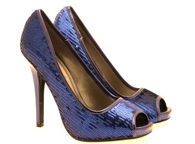 sequin blue heels