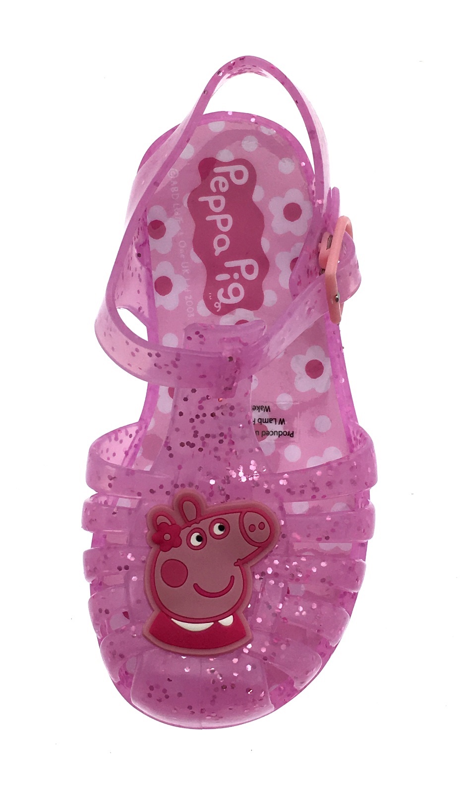 Girls Pink Glitter Peppa Pig Jelly Sandals Beach Jellies Kids Shoes