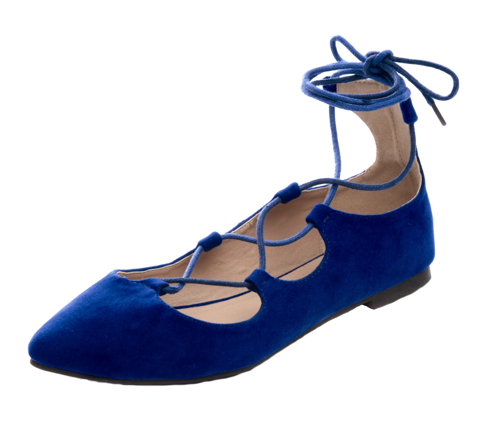 white lace up ballet pumps