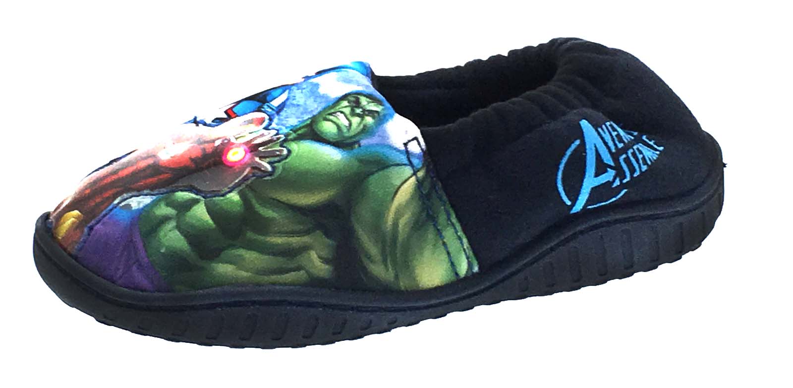 Boys Marvel Avengers Light Up Slippers Slip On Mule Shoes Hulk Iron Man