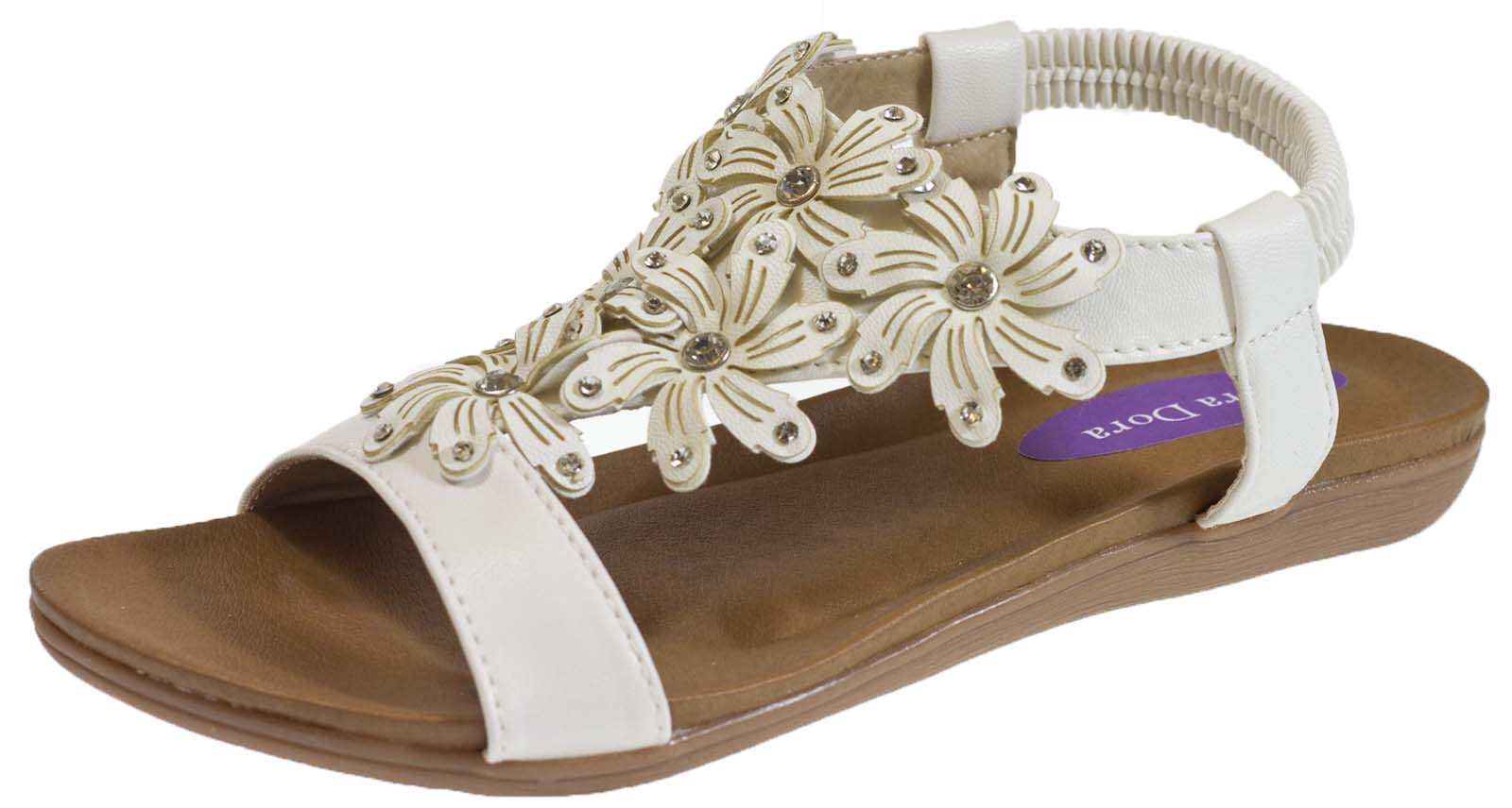 sandals with flowers womens elastic diamante flower sandals open sandals with flowers womens elastic diamante flower sandals open