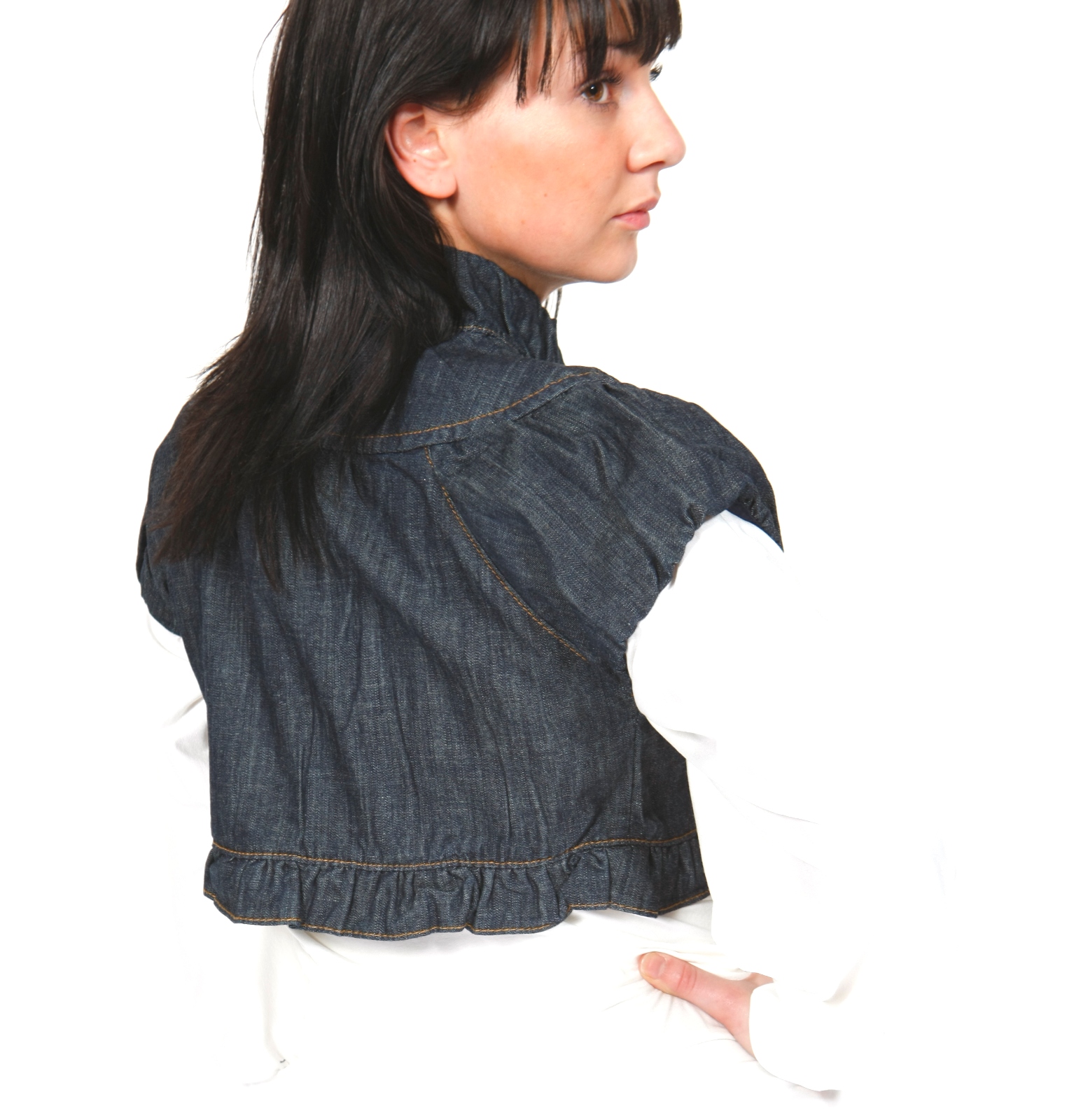 Womens Short Denim Jacket Sleeveless Cropped Summer Vest Waistcoat Ladies Size
