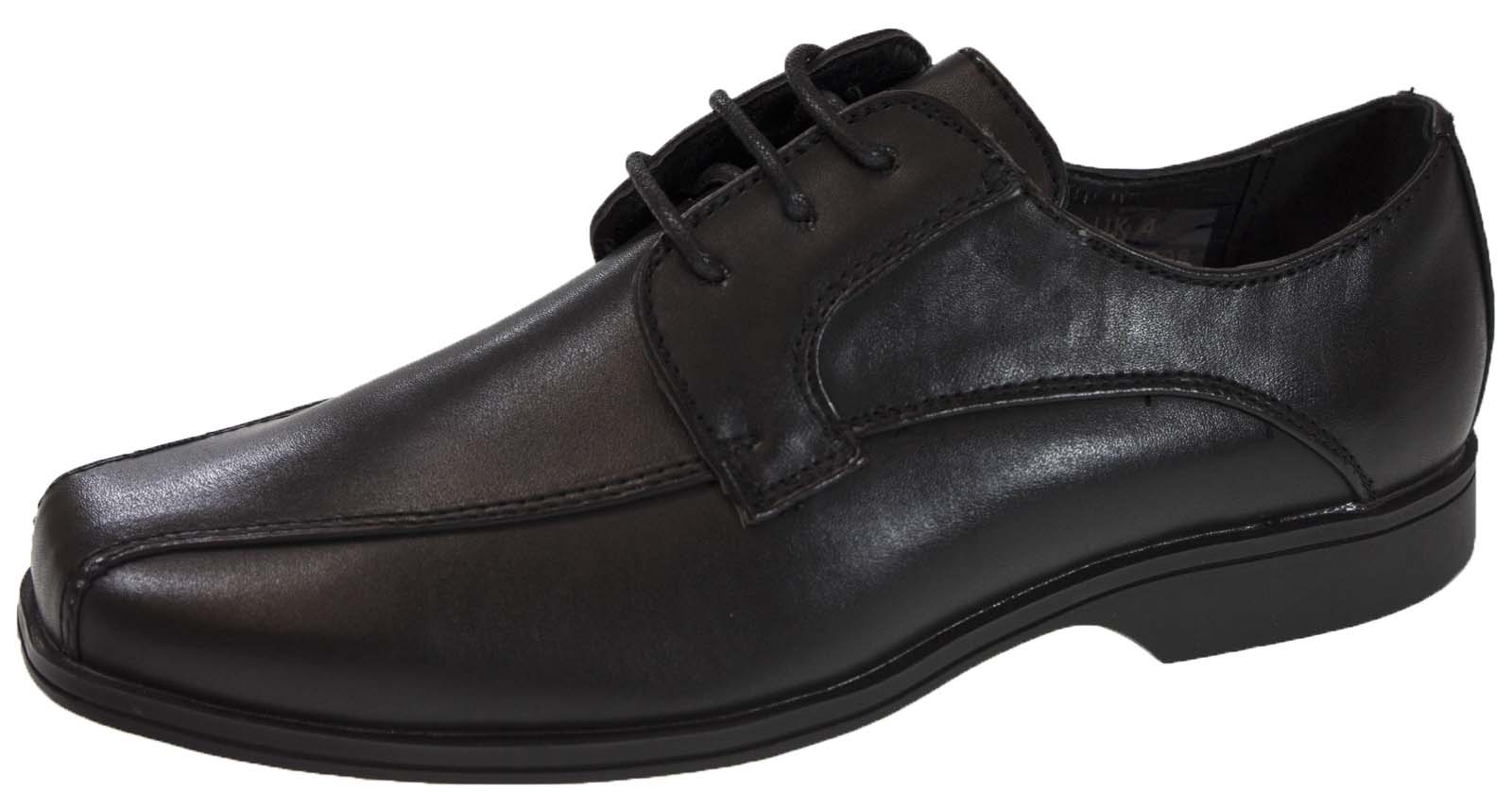 Boys Faux Leather School Shoes Lace Up Prom Formal Wedding Brogues Size