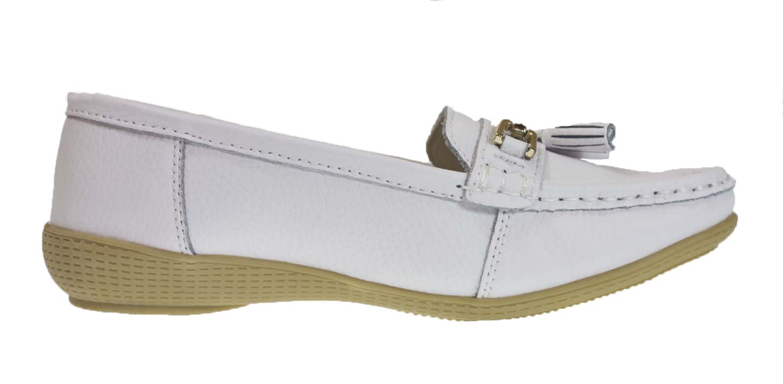 Womens Leather Driving Comfort Shoes Moccasins Cushioned Loafers Ladies Size eBay