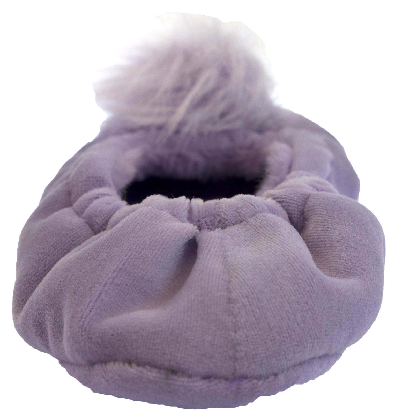 Womens Pom Pom Ballet Slippers Luxury Faux Fur Lined Slipper Socks