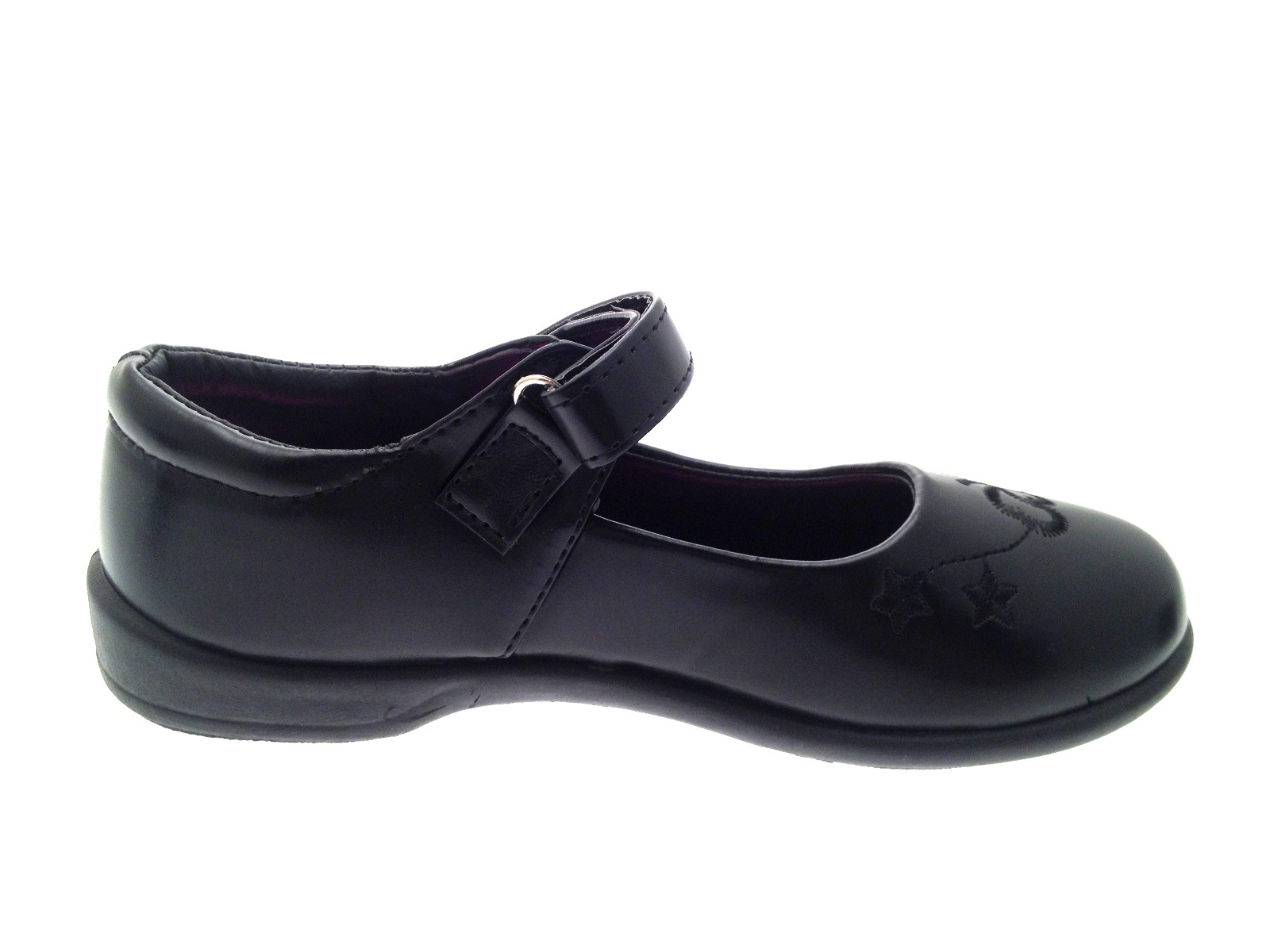 Girls Black School Shoes Faux Leather Mary Jane Strap Party Shoes Pumps Size