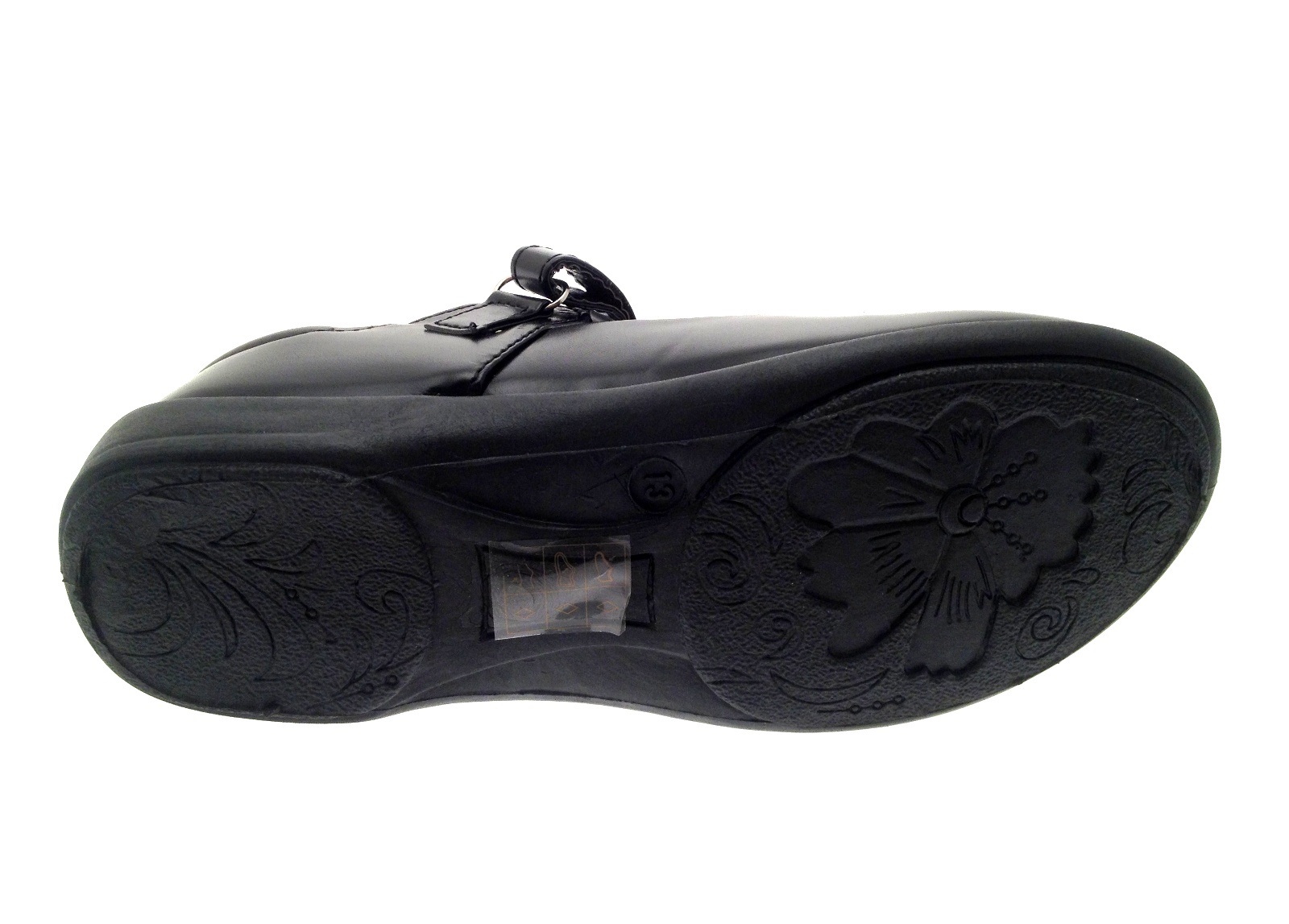 Girls Black School Shoes Faux Leather Mary Jane Strap Party Shoes Pumps Size