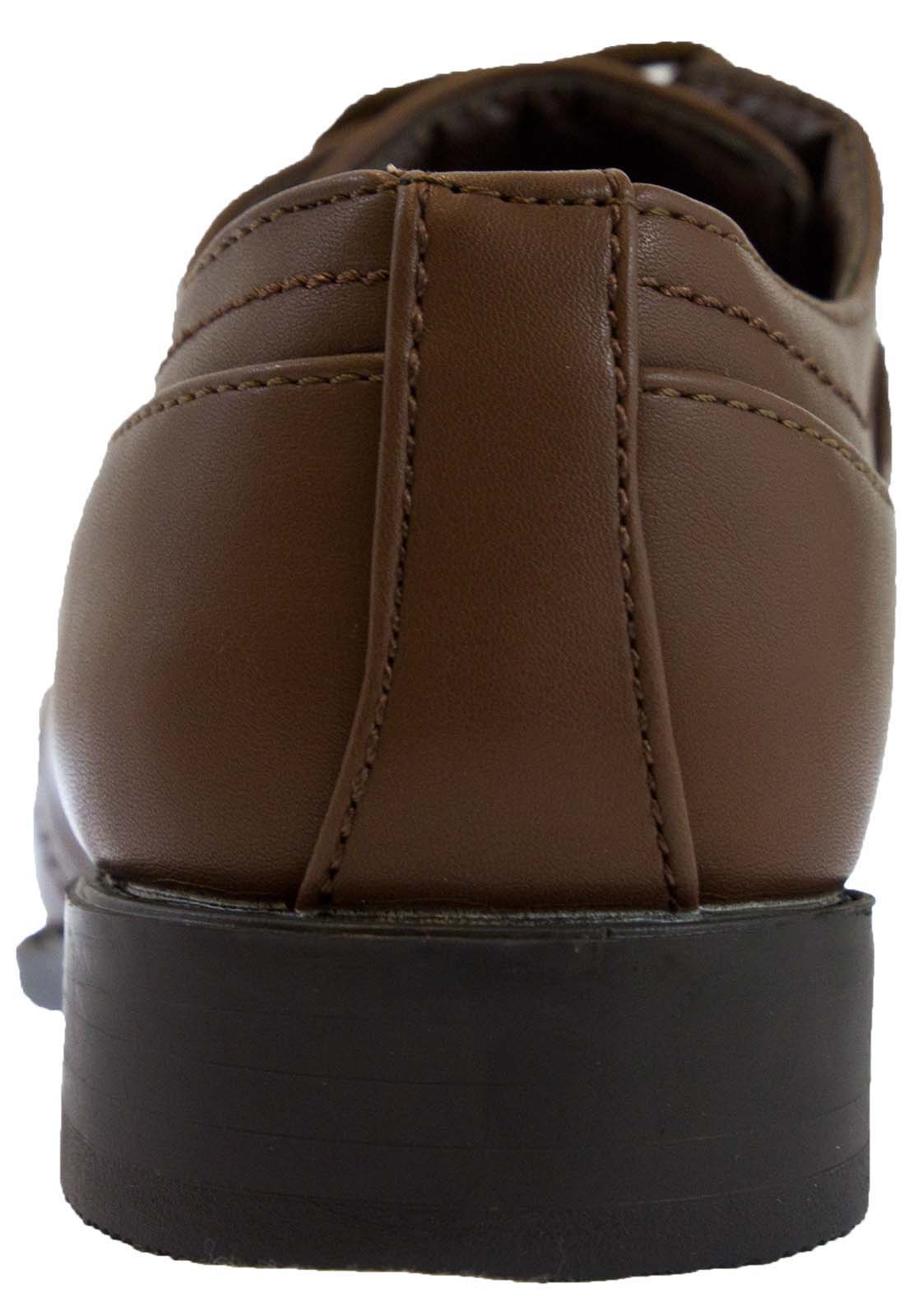 Boys Faux Leather School Shoes Lace Up Prom Formal Wedding Brogues Size