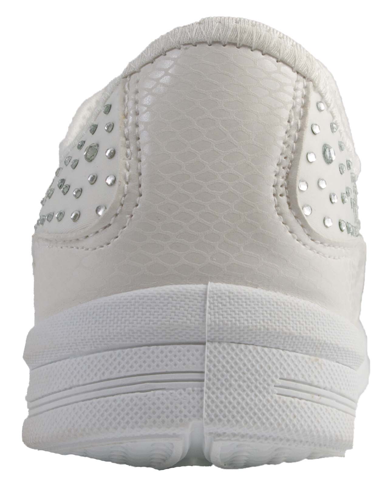 Womens Glitter Trainers Jewel Slip On Pumps Comfort Walking Shoes Ladies eBay