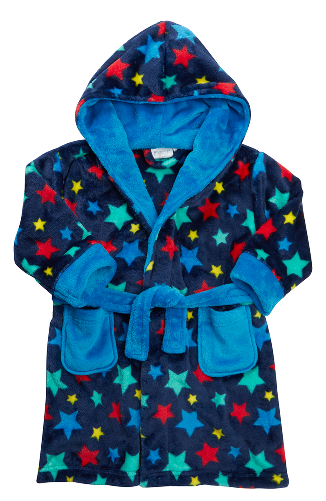 Boys Luxury Fleece Dressing Gown Soft Hooded Bath Robe Housecoat Kids