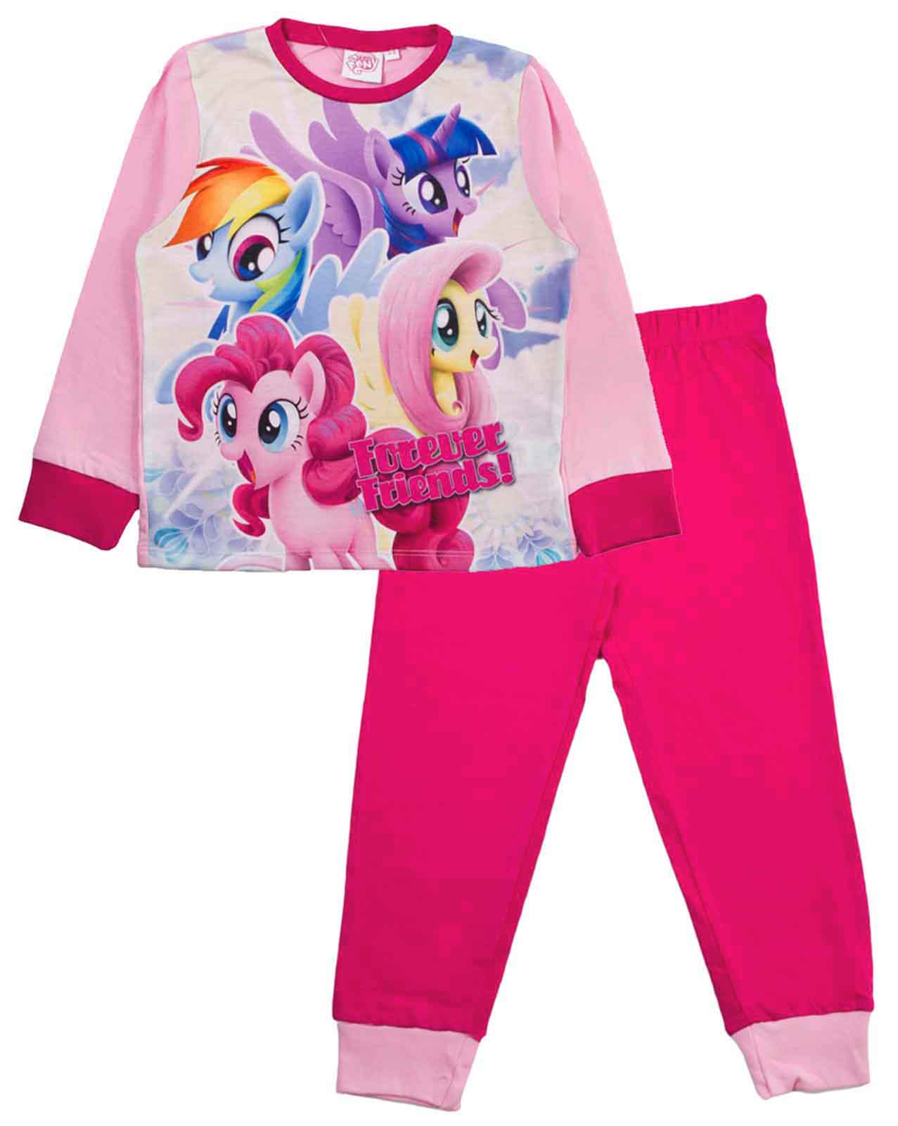 Kids Girls Pyjamas My Little Pony Long 2 Piece Pj's Set Childrens Size 