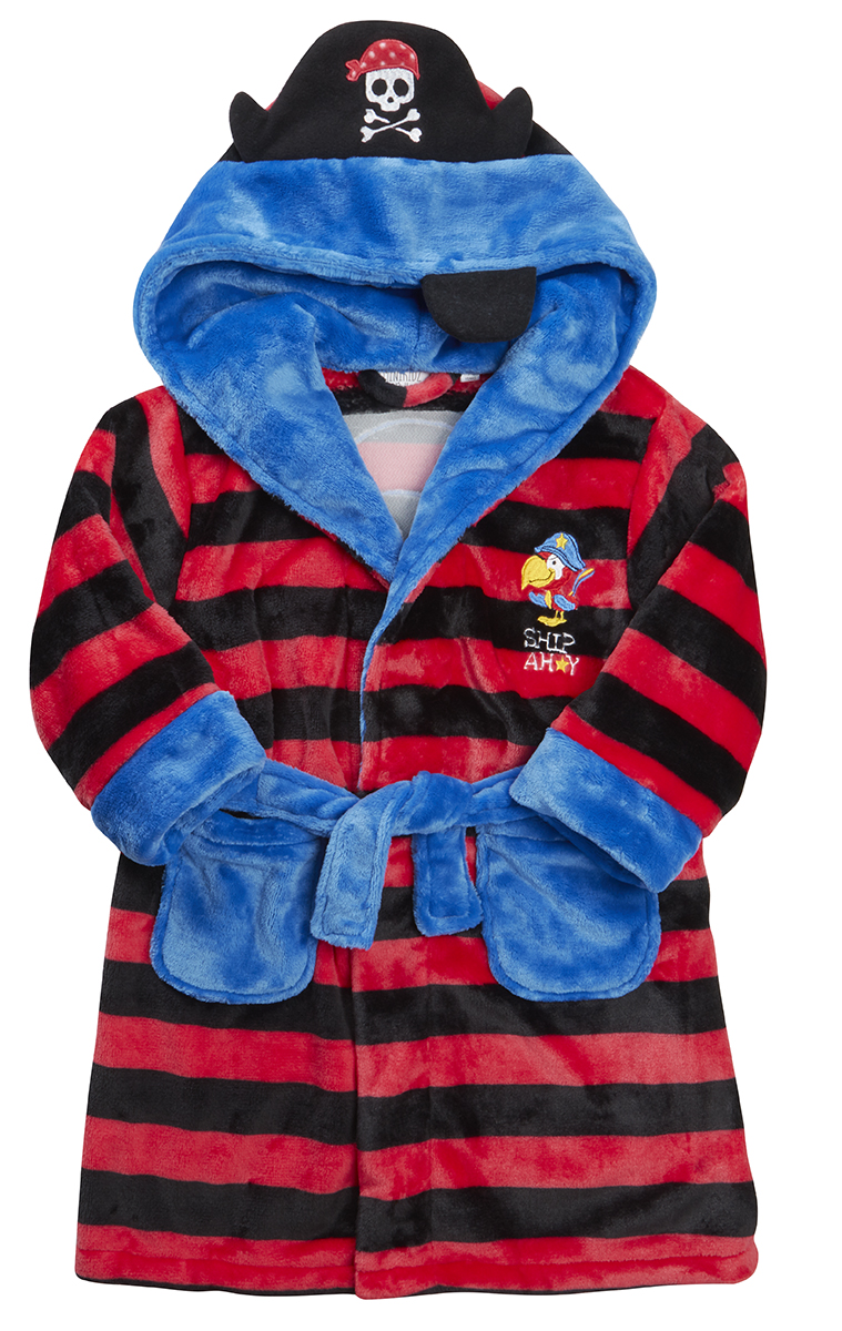 Boys Novelty 3D Hooded Dressing Gown Fleece Bath Robe Housecoat Kids