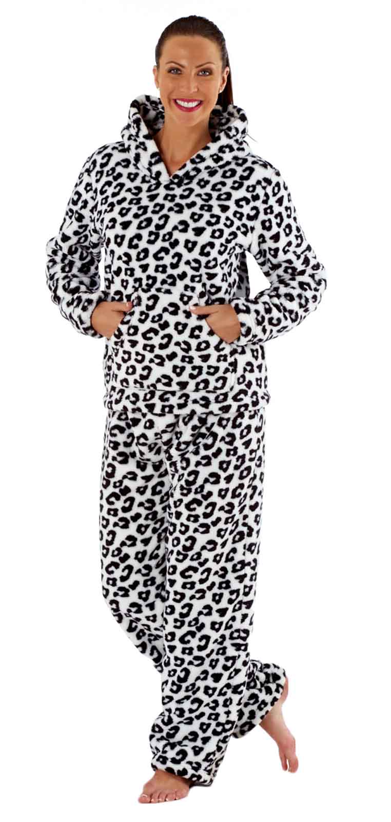 Luxury Womens Lounge Set Fleece Twosie 2 Piece Pyjamas Warm Winter Pjs Size