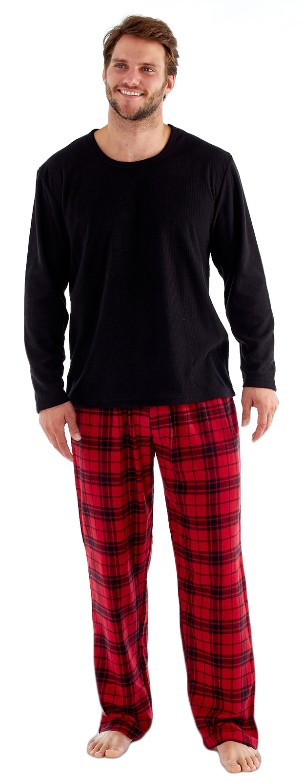 Luxury Mens Fleece Pyjamas Long Pjs 2 Piece Set Warm Winter Xmas Gift