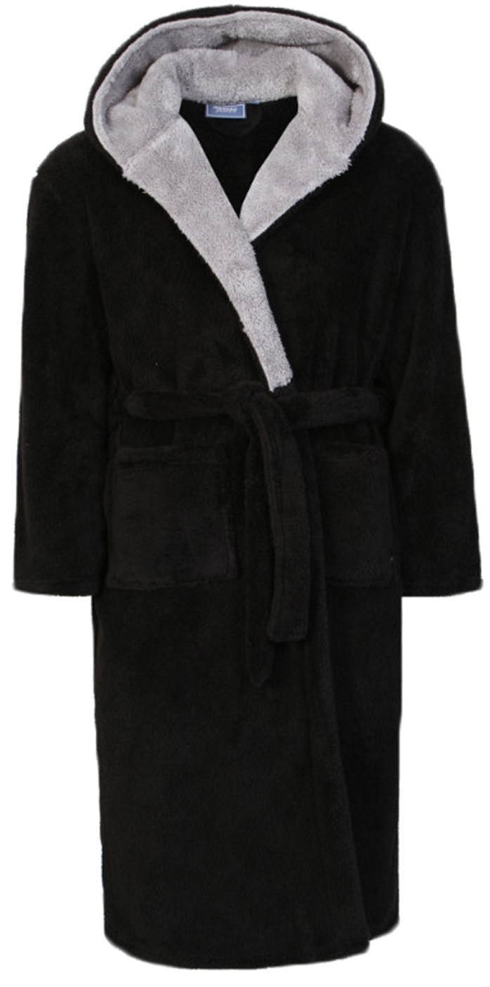 Luxury Mens Contrast Collar Dressing Gown Bath Robe House Coat Xmas