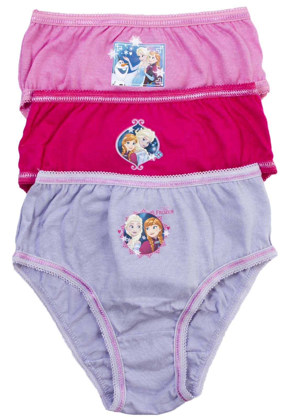 Disney Frozen Elsa Anna Briefs Kids Girls 3 Multipack Underwear Size 2