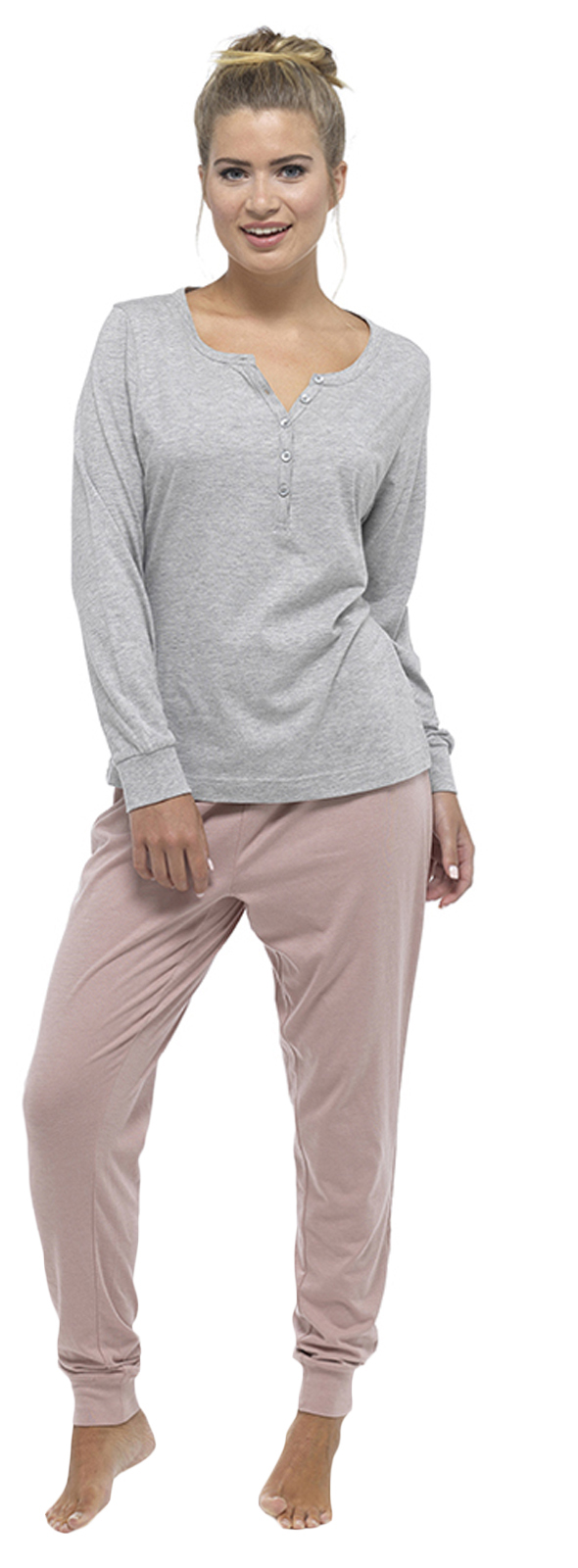 Womens Pyjamas Full Length 2 Piece Set Top + Cuffed Bottoms Lounge Set Pjs Size eBay